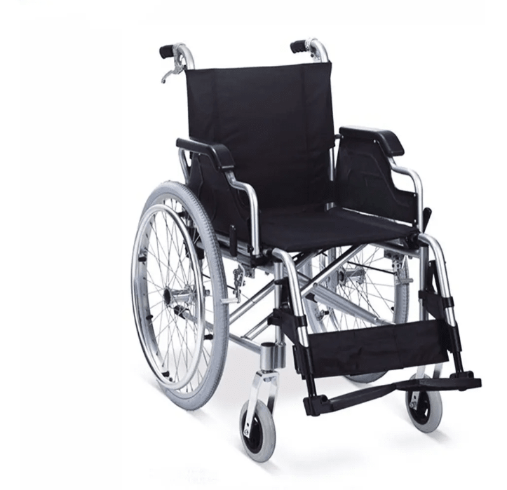 Silla De Ruedas Plegable Doble Cruceta Aluminio Liviana1