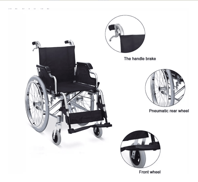 Silla De Ruedas Plegable Doble Cruceta Aluminio Liviana2