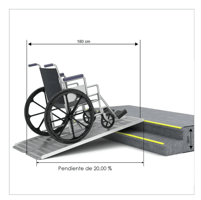 Rampa Portatil Plegable Aluminio Silla De Ruedas 180x71 Cm2