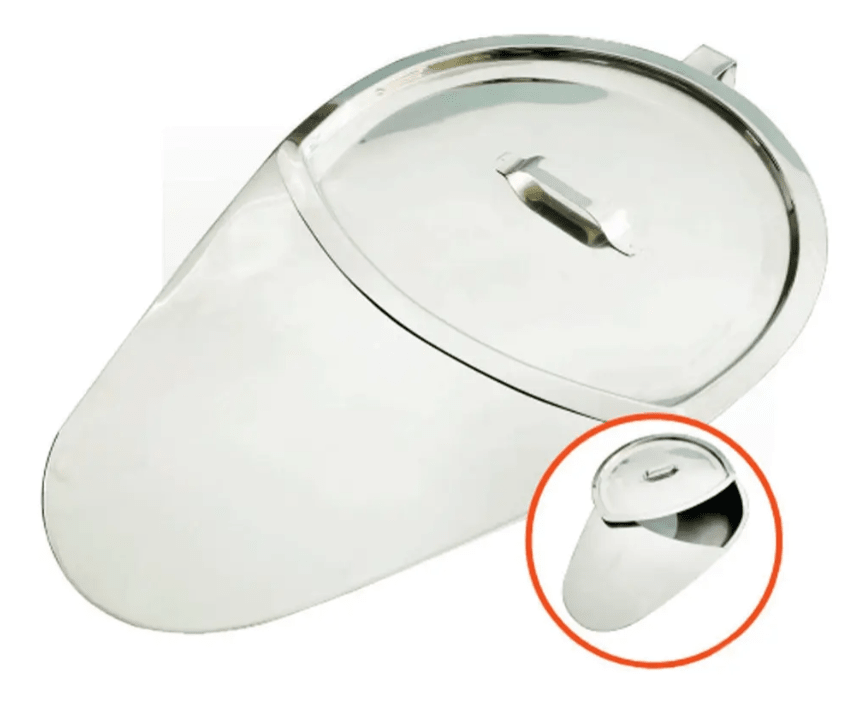Chata Urinario Femenino Acero Inoxidable Tapa Tipo Zapato1