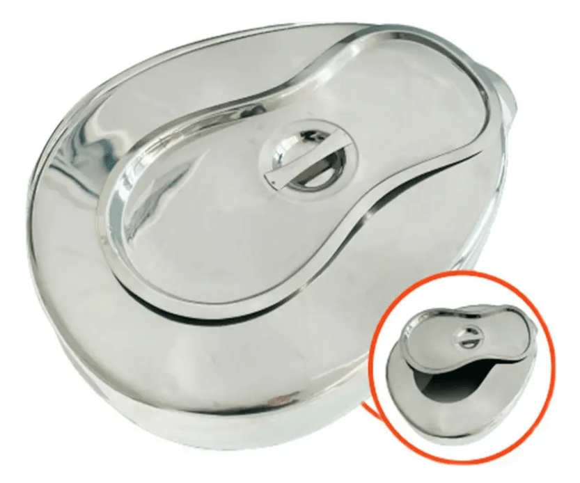 Chata Urinario Femenino Acero Inoxidable Anatomica  + Tapa1