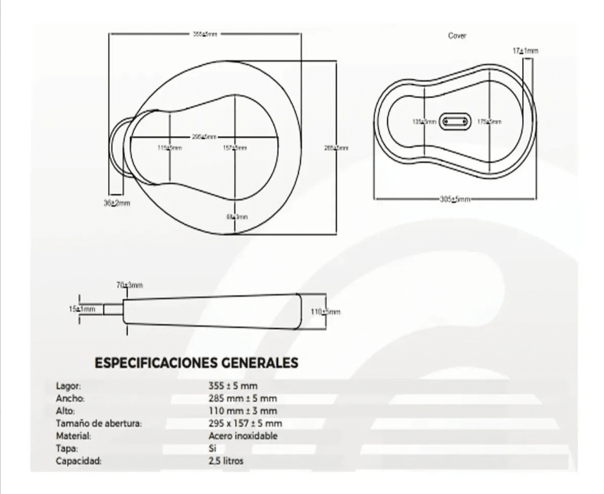 Chata Urinario Femenino Acero Inoxidable Anatomica  + Tapa3