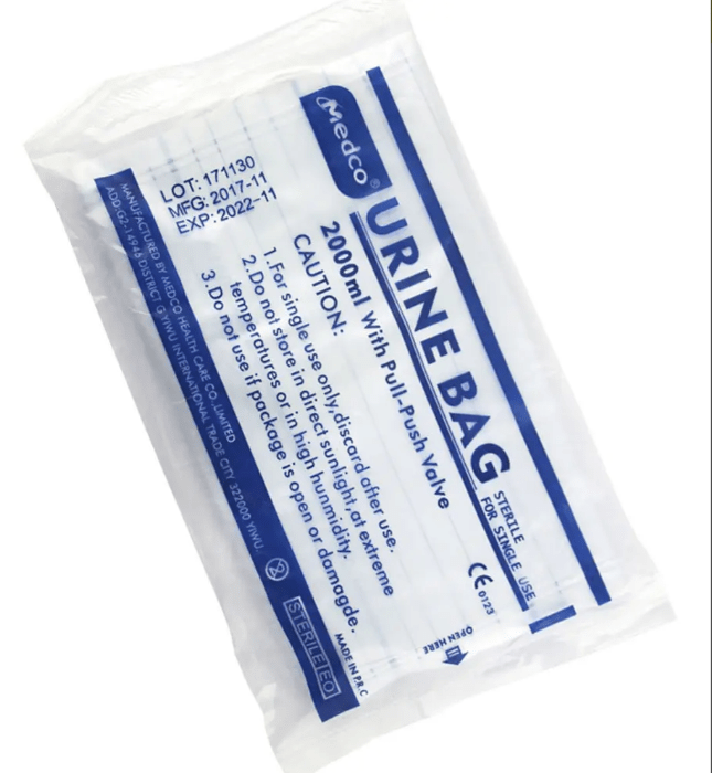 Bolsa De Orina De 2 Litros Medco Esteril Con Valvula3