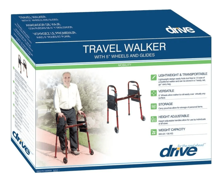 Andador Ortopedico Plegable Con Ruedas Deluxe Drive Medical3
