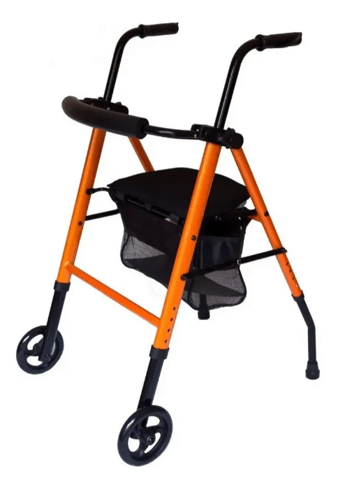 Andador Ortopédico Plegable Ruedas Asiento Bolso De Aluminio2