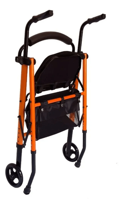 Andador Ortopédico Plegable Ruedas Asiento Bolso De Aluminio4