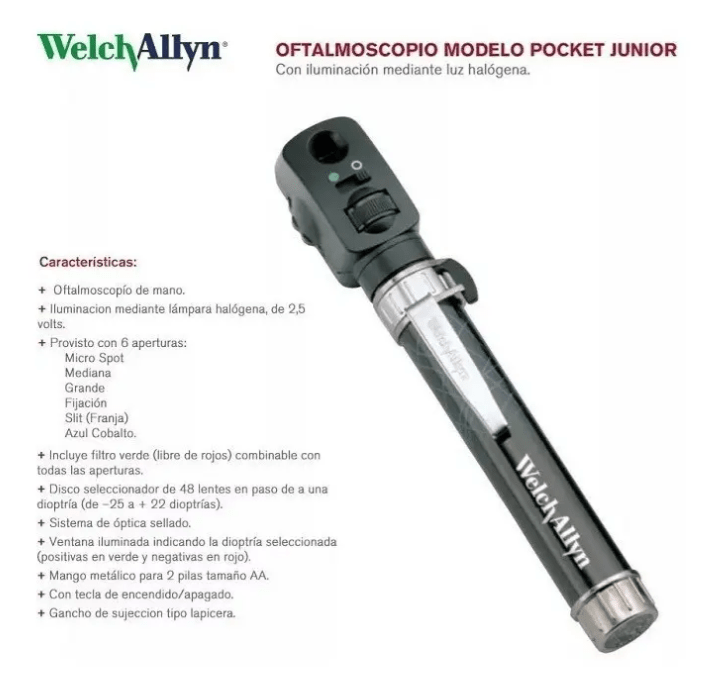Oftalmoscopio Pocket Junior Welch Allyn Usa 128503