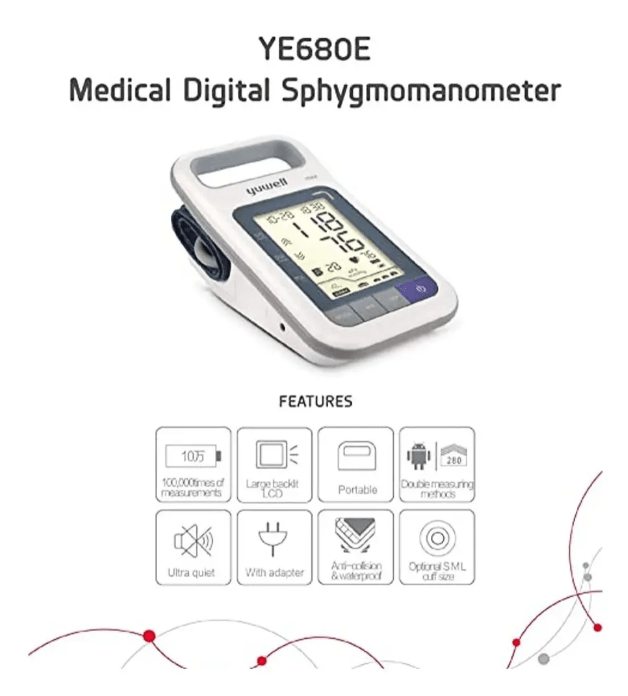 Tomador De Presion Digital Clinico Profesional Yuwell Ye680e2