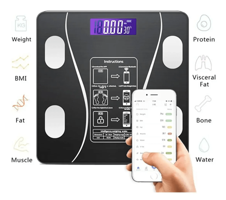 Pesa De Baño Balanza Digital Vitality Bluetooth Imc Grasa2