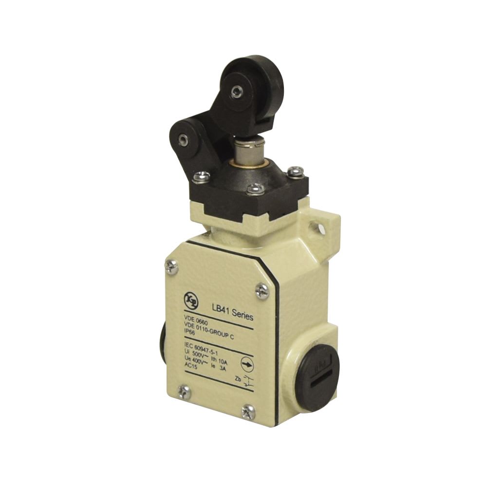 INTERRUPTOR DE POSICION C/BRAZO Y RODILLO TERMOPLASTICO CLB41 1NA+1NC LB41H KAP