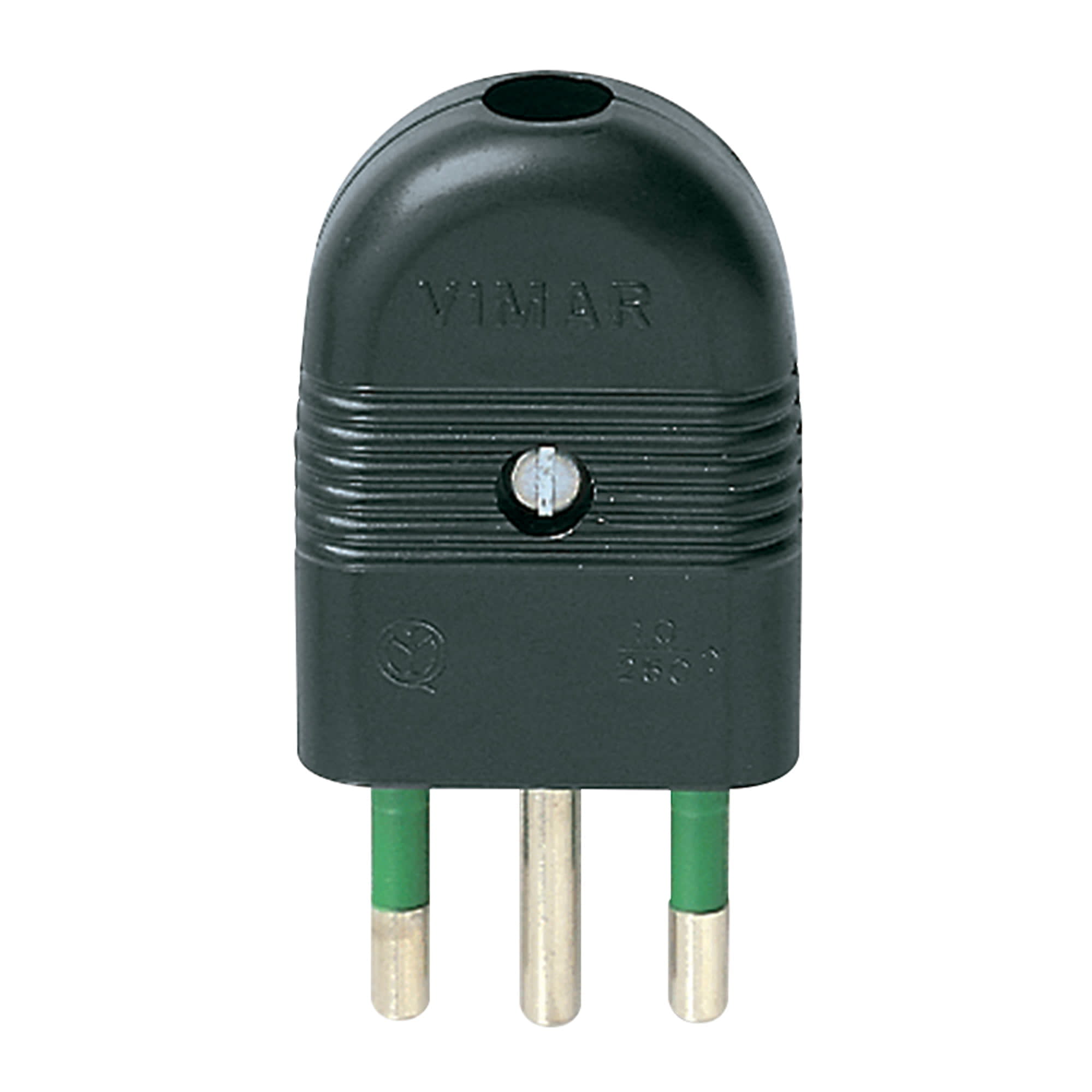 ENCHUFE 3 EN LINEA 2P + T 10A 250 NEGRO VIMAR