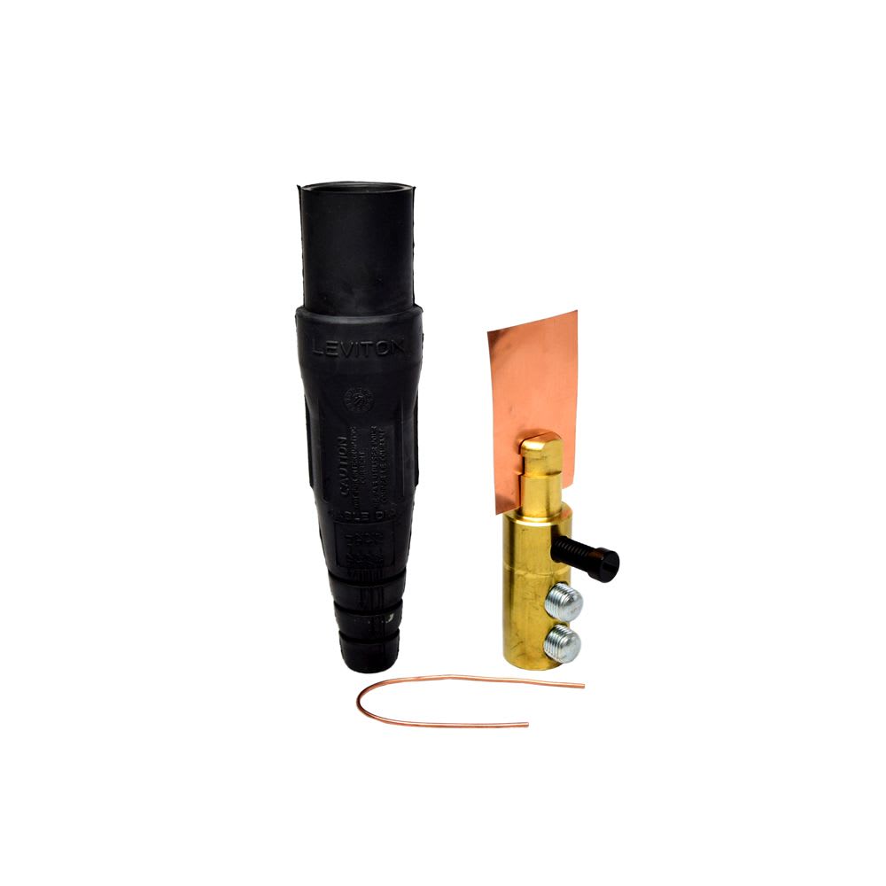 CONECTOR UNIPOLAR MACHO 400A 600V 2 TORNILLOS FIJACIoN 1/0-4/0 NEGRO 16D24-UE LEVITON