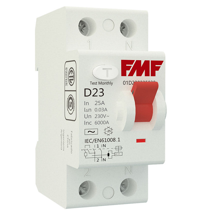 INTERRUPTOR DIFERENCIAL 2x40 AMP, TIPO AC, 30MA. IEC 61008 01D230240030 FMF