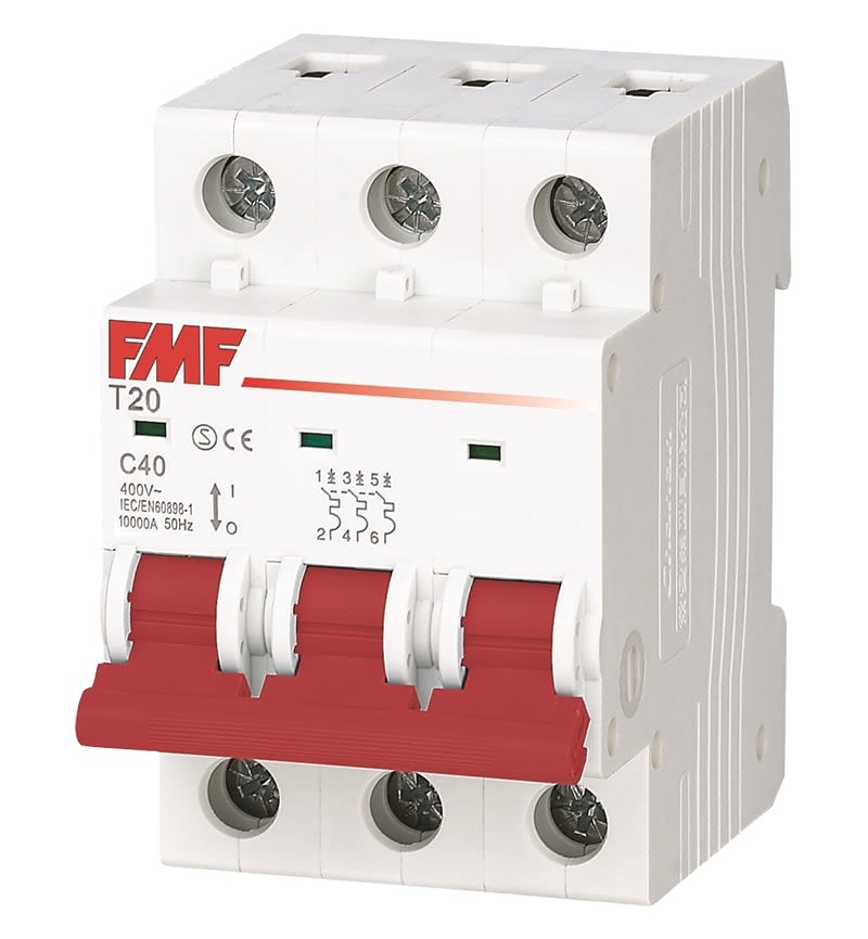 INTERRUPTOR TERMOMAGNÉTICO TRIPOLAR CURVA C 3X63A 10kA 01T200363000 FMF1