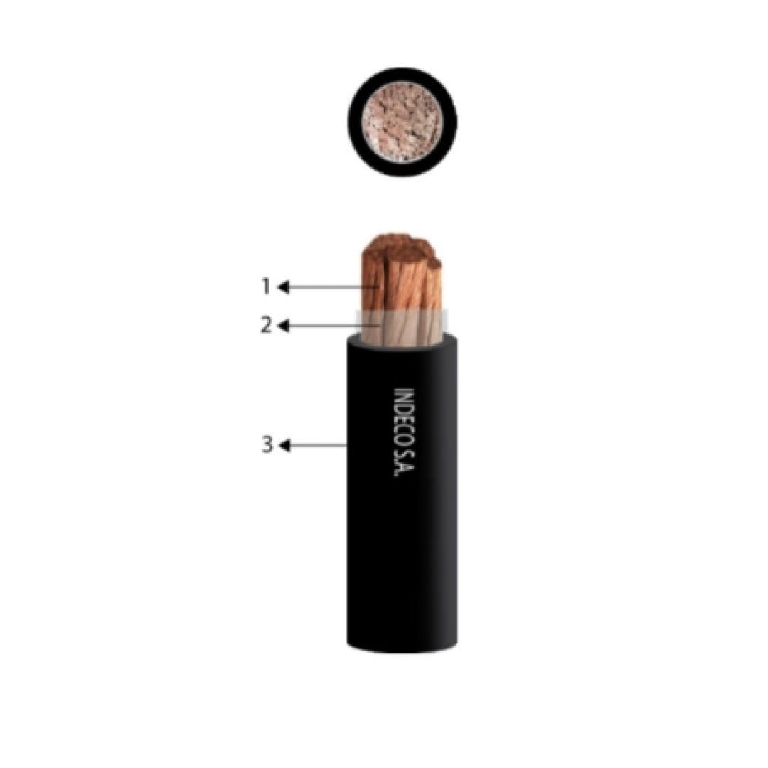 CABLE PARA SOLDADURA 1/0 AWG 600V AISLAMIENTO DE GOMA/CAUCHO CLASE 6 X METRO LINEAL 10000823 INDECO