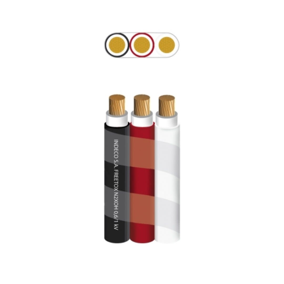 CABLE N2XOH TRIPLE 3-1X6MM2 1KV LIBRE DE HALOGENO CLASE 2 X METRO LINEAL 10007421 INDECO