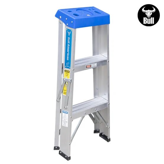 ESCALERA ALUMINIO TIJERA SIMPLE ACCESO 3 PASOS 90KG 0.91M ATS90-3III AMERICAN BULL4