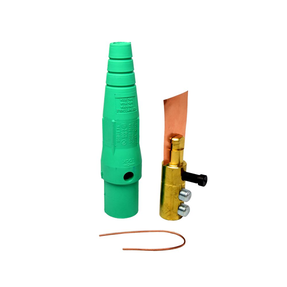CONECTOR UNIPOLAR MACHO 400A 600V 2 TORNILLOS FIJACIoN 1/0-4/0 VERDE 16D24-UG LEVITON1