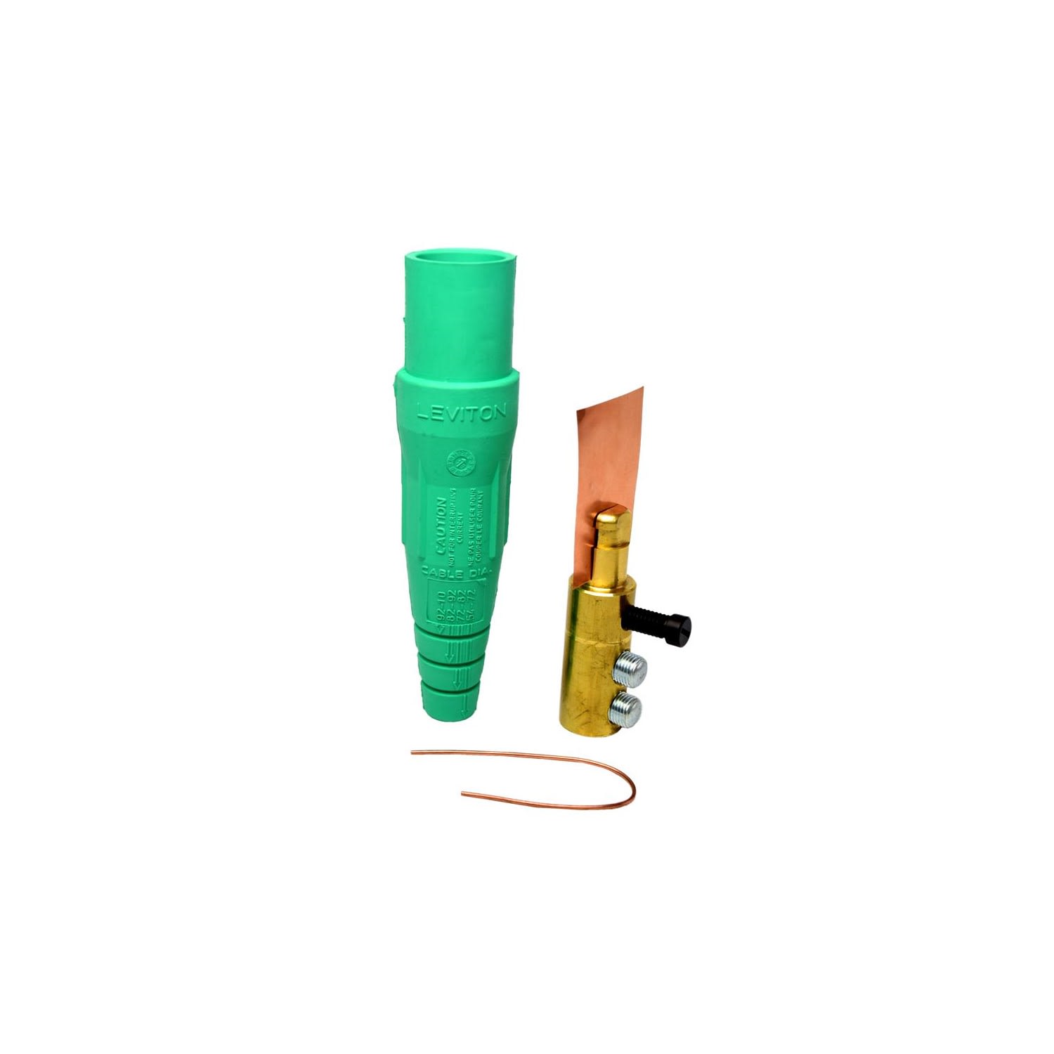 CONECTOR UNIPOLAR HEMBRA 400A 600V 2 TORNILLOS FIJACIoN 1/0-4/0 VERDE 16D33-UG LEVITON