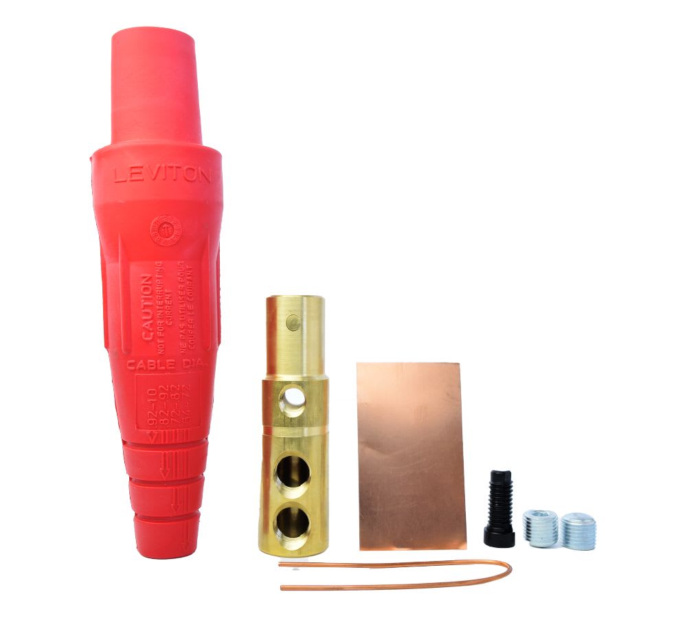 CONECTOR UNIPOLAR HEMBRA 400A 600V 2 TORNILLOS FIJACIoN 1/0-4/0 ROJO 16D33-R LEVITON1