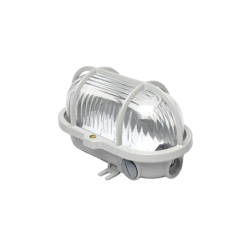 FANAL OVALADO CLARO BLINDADO 100W E27 CON REJILLA METALICA SIMPLE 56158/010 TRAMONTINA
