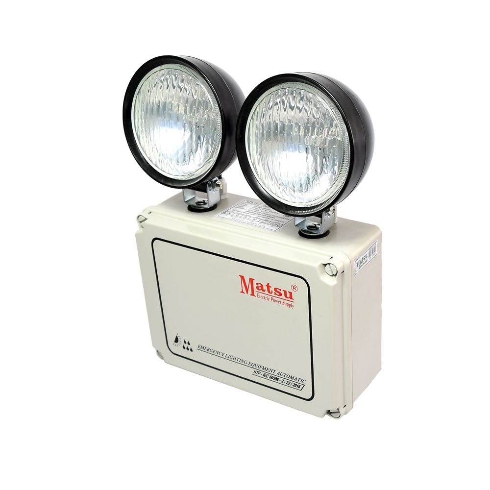 LUMINARIA DE EMERGENCIA HALOGENO 2X20W 1.5H 220V IP65 EXTERIOR LH22002 MATSU1