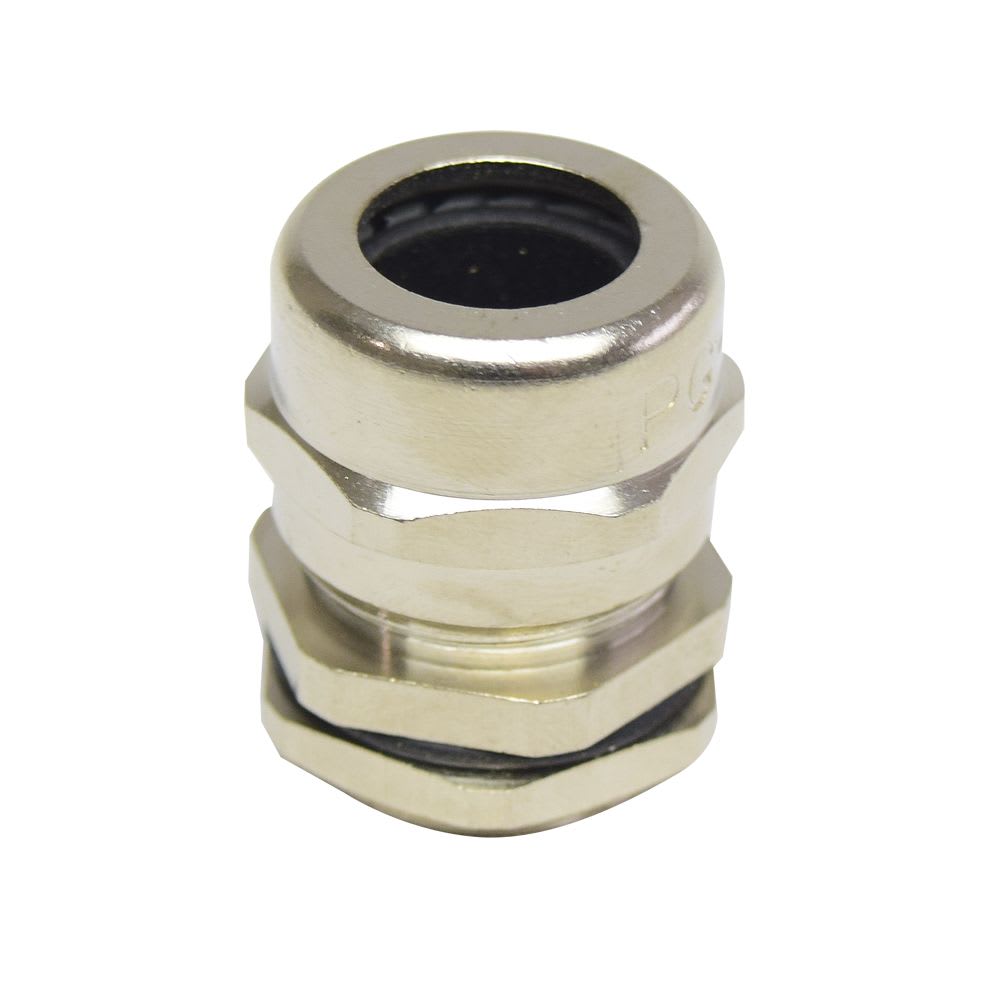 PRENSAESTOPA NIQUELADA CON CONTRATUERCA PG-16 IP68 HIP 68 - 16 HEX2