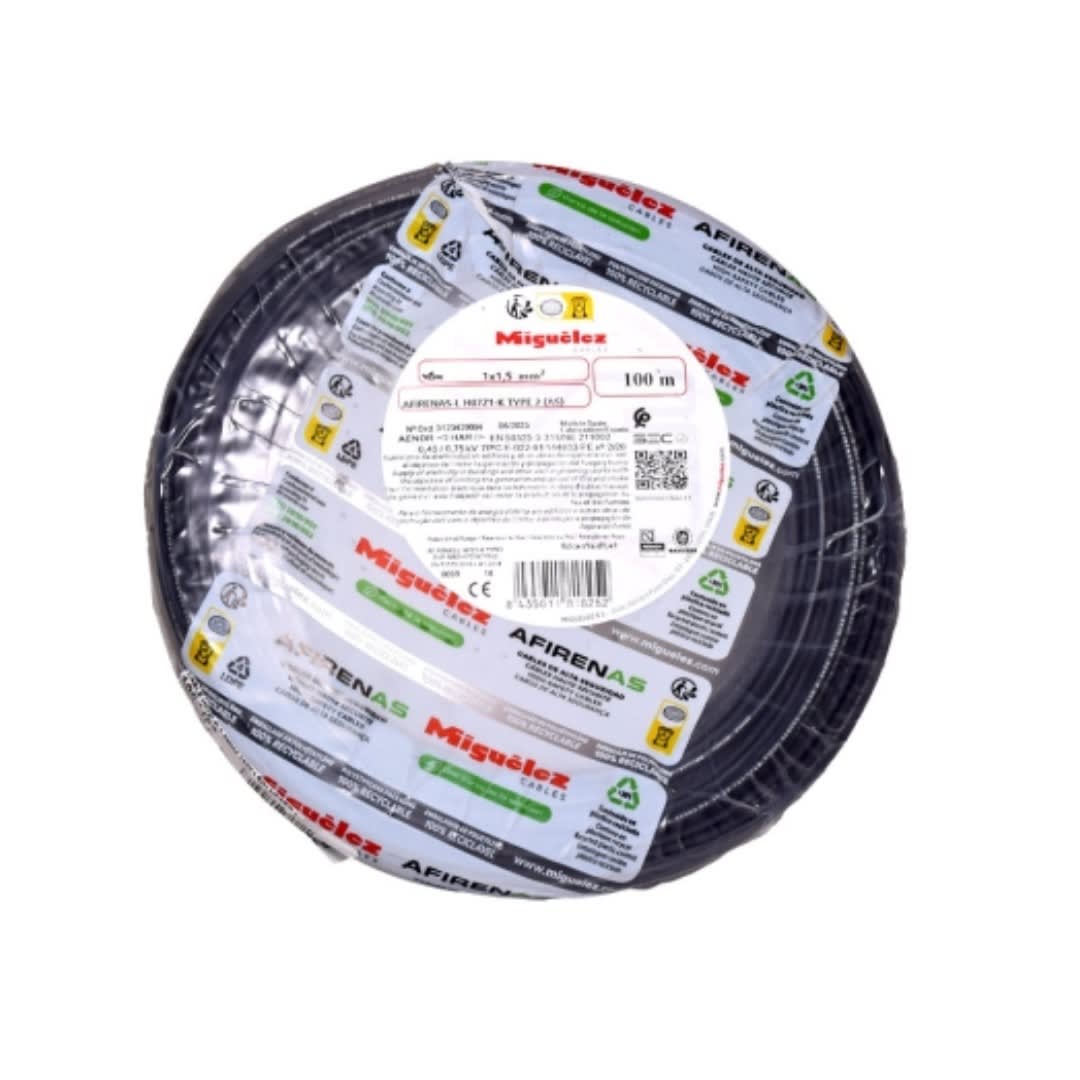 CABLE H07Z1-K 4MM2 450/750V LIBRE DE HALOGENO NEGRO CLASE 5XROLLO 84102 MIGUELEZ