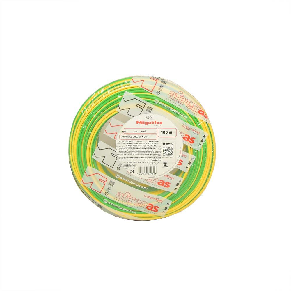 CABLE PUESTA A TIERRA CPT 4MM2 LIBRE DE HALOGENO AMARILLO-VERDE X ROLLO 84102 MIGUELEZ1