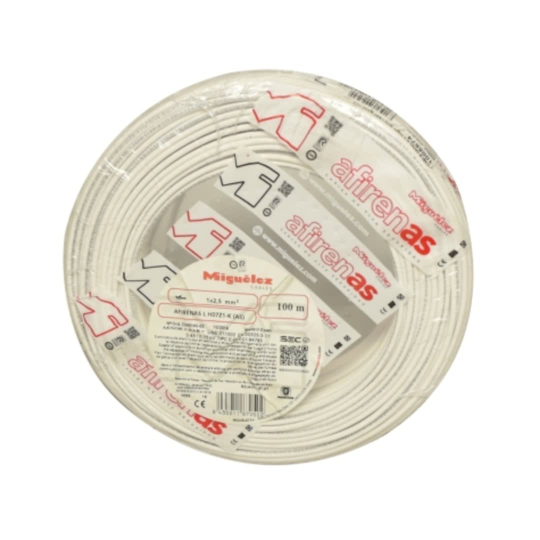 CABLE H07Z1-K 4MM2 450/750V LIBRE DE HALOGENO BLANCO CLASE 5XROLLO 84102 MIGUELEZ1
