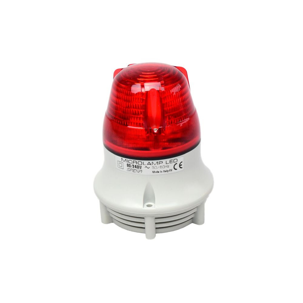 BALIZA FIJA/INTERMITENTE ROJO 90/240VAC IP30 72DB MICROLAMP AF/L 38653 SIRENA1