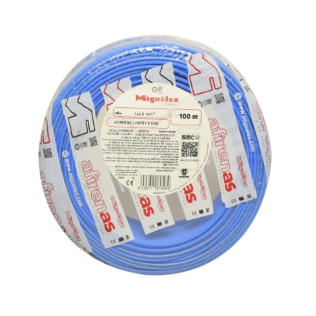 CABLE H07Z1-K 10MM2 450/750V LIBRE DE HALOGENO AZUL CLASE 5XROLLO 84104 MIGUELEZ1
