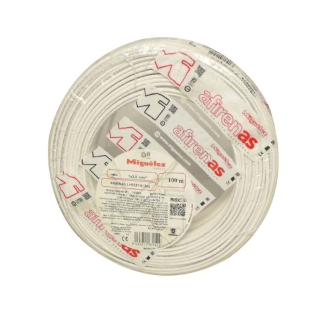 CABLE H07Z1-K 10MM2 450/750V LIBRE DE HALOGENO BLANCO CLASE 5XROLLO 84104 MIGUELEZ