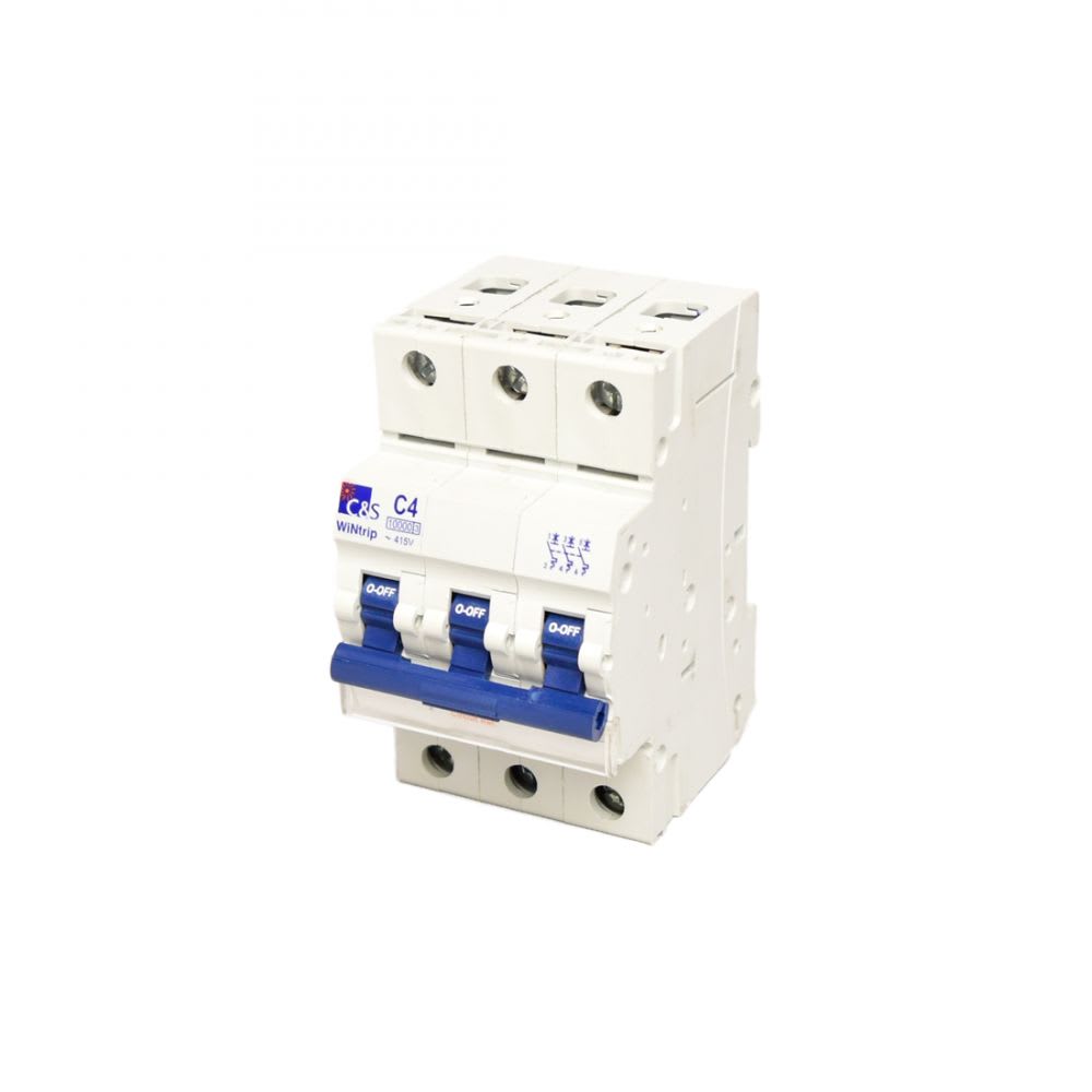 INTERRUPTOR TERMOMAGNETICO 3X4A 10KA 240/415V TIPO C DIN CSMBS3C4 CONTROL SWITCHGEAR