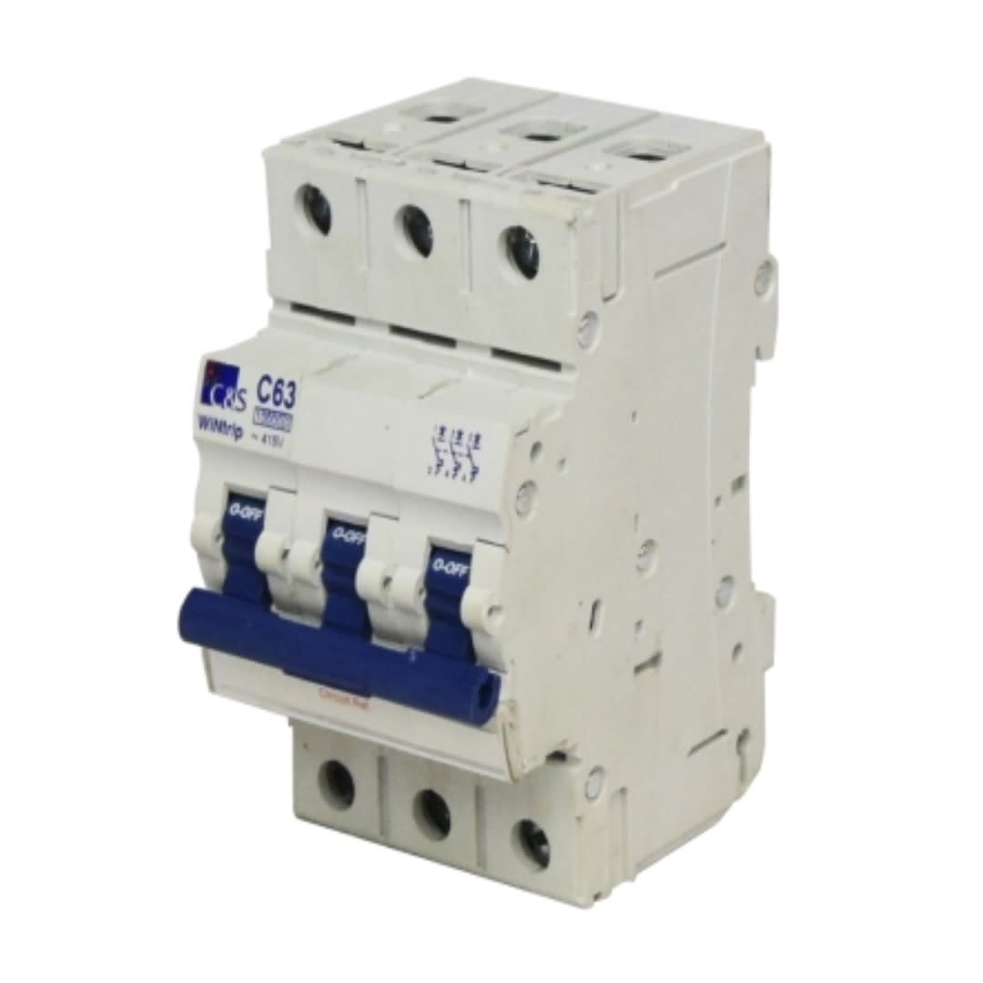 INTERRUPTOR TERMOMAGNETICO 3X63A 10KA 240/415V TIPO C DIN CSMB3C63 CONTROL SWITCHGEAR