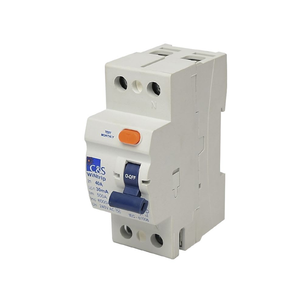 INTERRUPTOR DIFERENCIAL 2X40A 30MA 240V 2 MODULOS DIN CSRB2P40A30 CONTROL SWITCHGEAR1