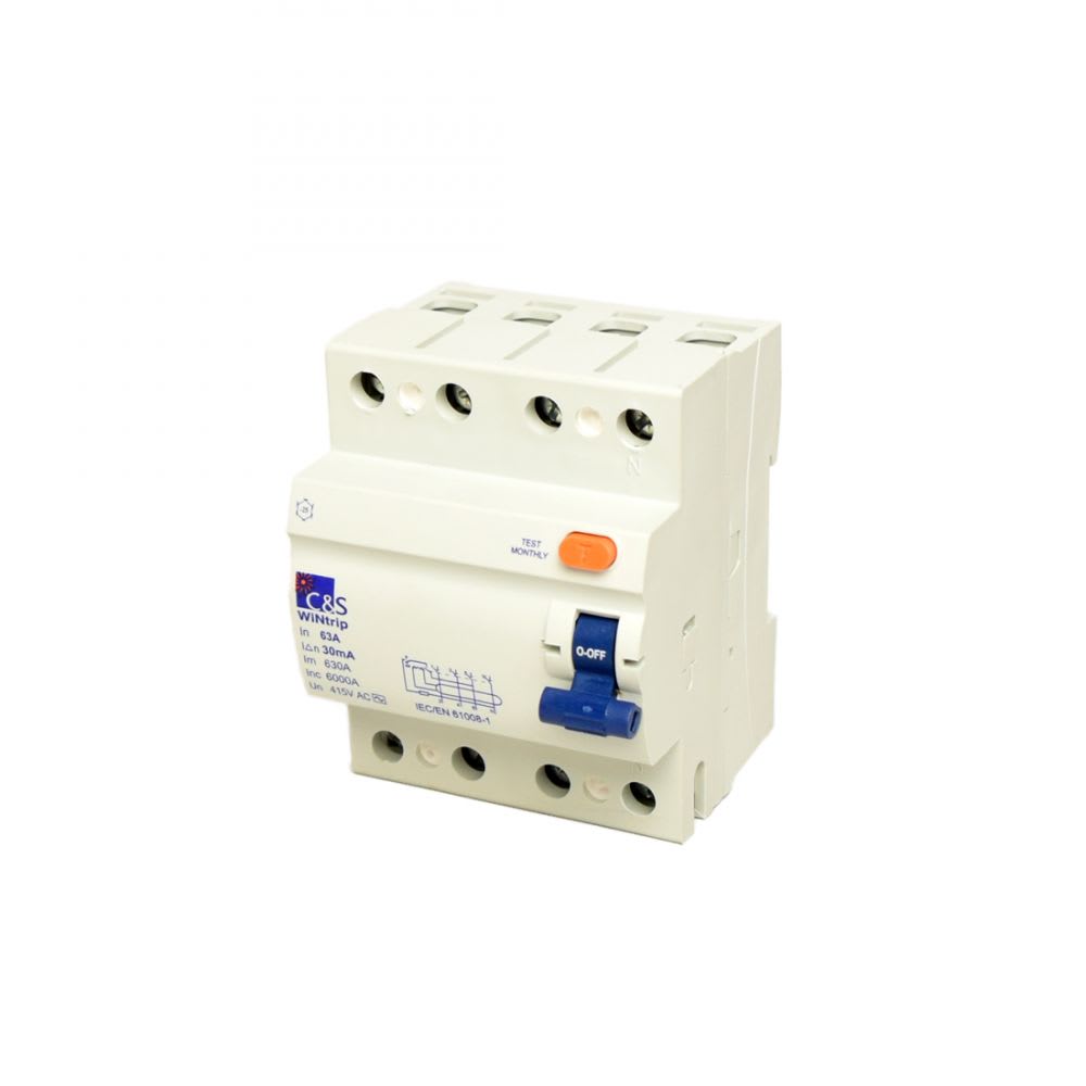 INTERRUPTOR DIFERENCIAL 4X63A 30MA 415V 4 MODULOS DIN CSRB4P63A30 CONTROL SWITCHGEAR1