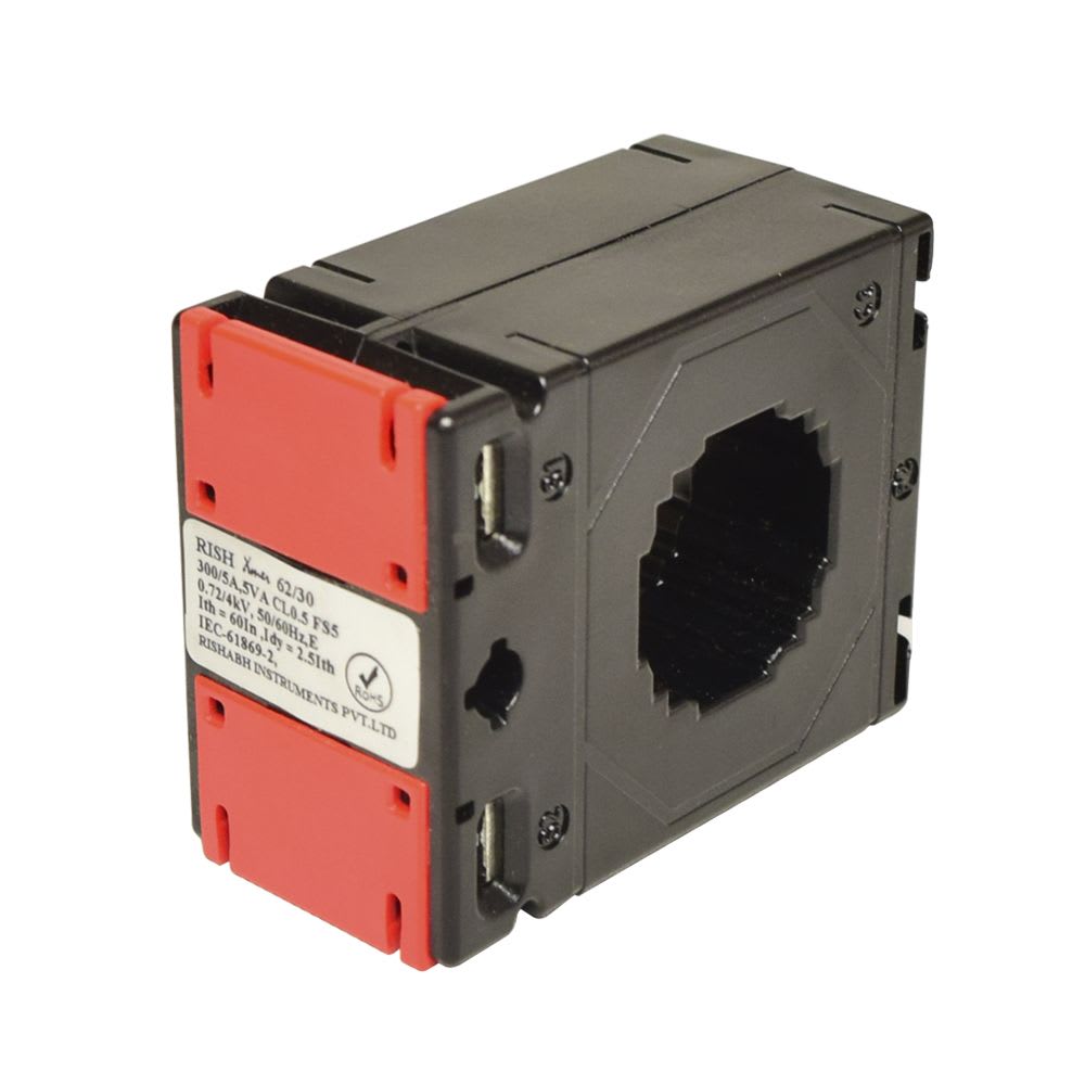 TRANSFORMADOR DE CORRIENTE PARA BARRA PASANTE 200/5A 31X11MM 5VA RISHXMER 62/30 (40) RISHABH