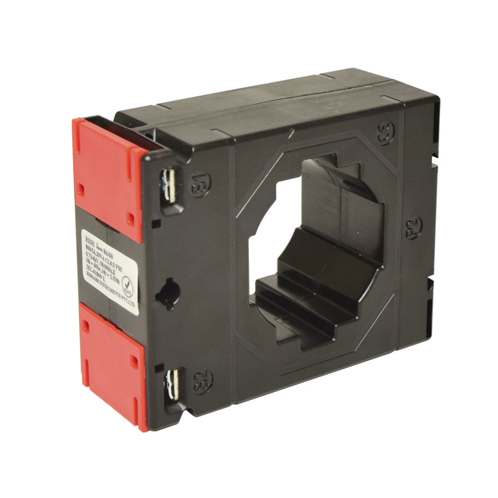TRANSFORMADOR DE CORRIENTE PARA BARRA PASANTE 1200/5A 60X12MM 20VA RISHXMER 86/60 (45) RISHABH