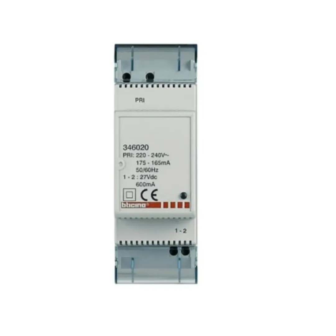 ALIMENTADOR ADICIONAL 2 HILOS 2 MODULOS DIN 27V-600MA 346020 BTICINO1