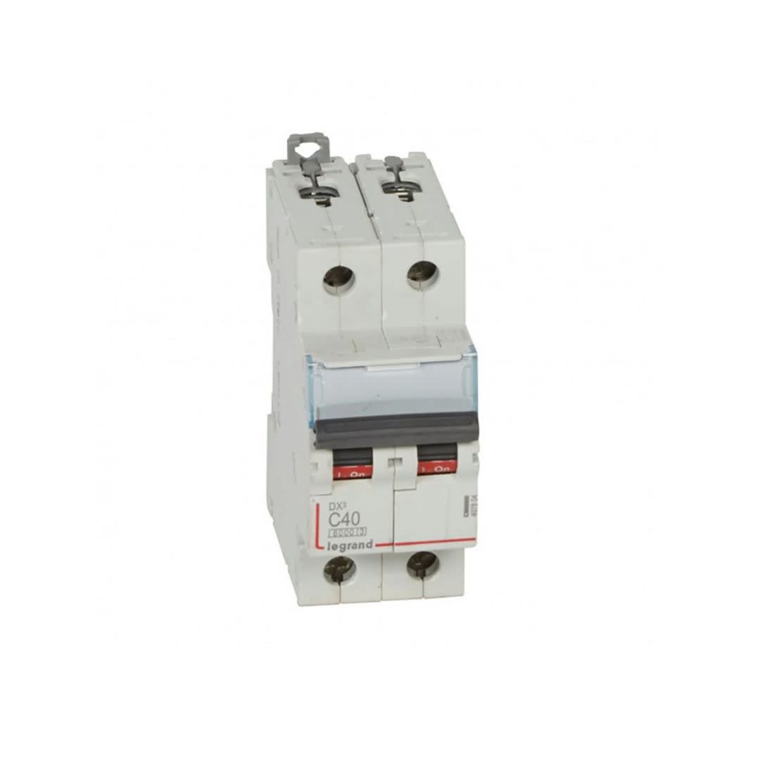 INTERRUPTOR TERMOMAGNETICO 2X40A 10KA 230/400V TIPO C DIN 407804 LEGRAND
