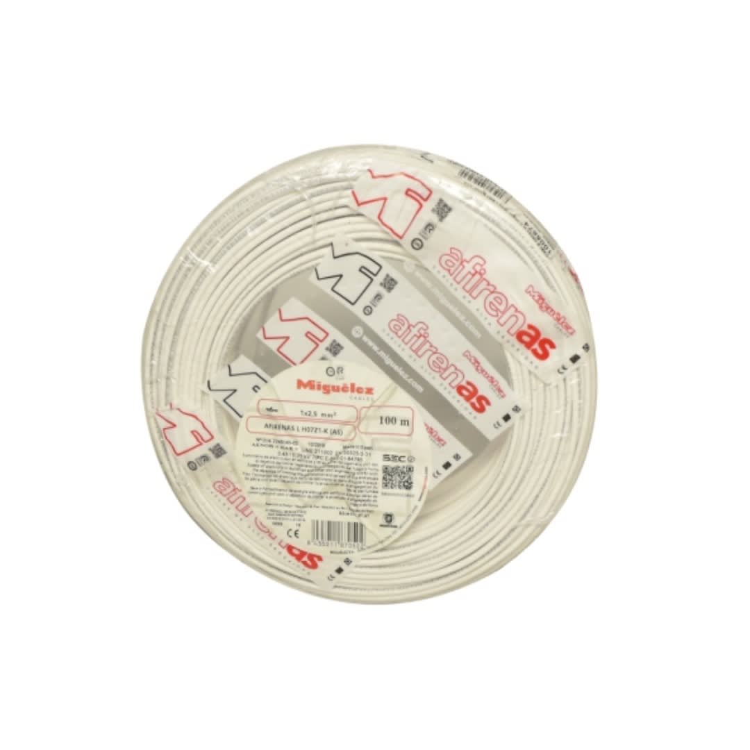 CABLE H07Z1-K 2.5MM2 450/750V LIBRE DE HALOGENO BLANCO CLASE 5XROLLO 84101 MIGUELEZ