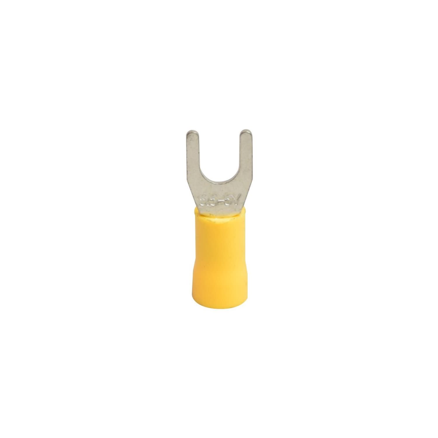 TERMINAL HORQUILLA AISLADA 10-12AWG 5/16¨ AMARILLO X100UND SM0001 KCL1