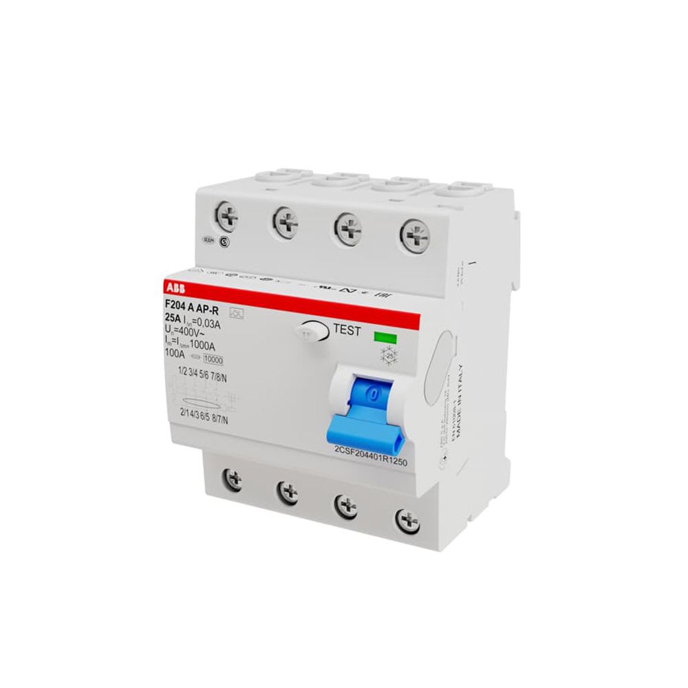 INTERRUPTOR DIFERENCIAL SUPERINMUNIZADO.4X25A 30MA A APR 2CSF204401R1250 ABB