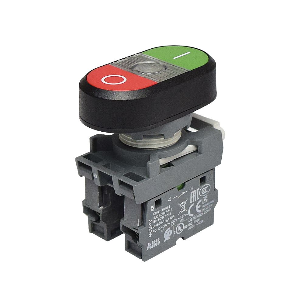 PULSADOR NO LUMINOSO DOBLE VERDE/ROJO 22MM NA+NC 023717 LEGRAND1