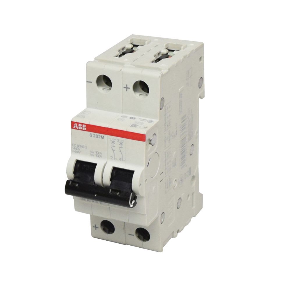 INTERRUPTOR TERMOMAGNETICO 2X6A 25/10KA 220DC/440AC/DC TIPO K DIN 2CDS272061R0377 ABB1