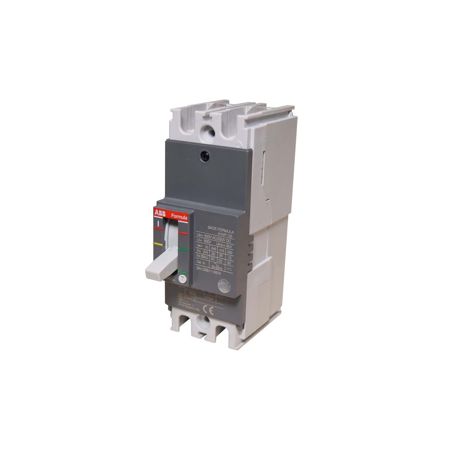 INTERRUPTOR TERMOMAGNETICO FIJO 2X50A 50/25KA 240/440V UE6 1SDA069557R1 ABB1