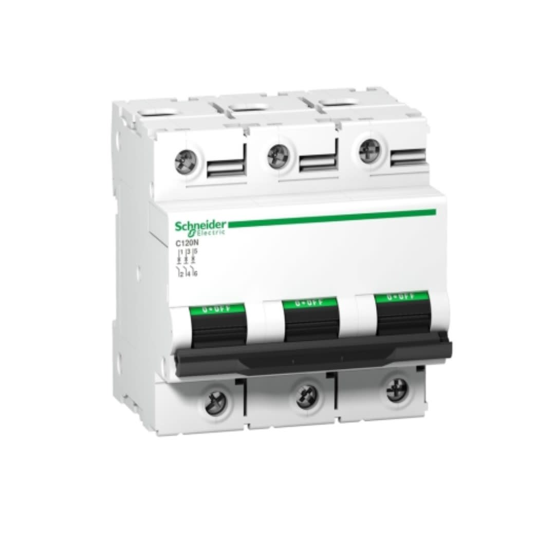 INTERRUPTOR TERMOMAG 3X80A 20/10/6KA 240/400/440V TIPO C IC120N DIN A9N18365 SCHNEIDER ELECTRIC1