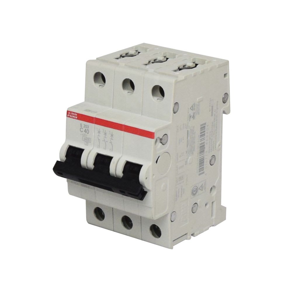 INTERRUPTOR TERMOMAGNETICO 3X40A 20/6KA 230/400V TIPO C DIN 2CDS253001R0404 ABB