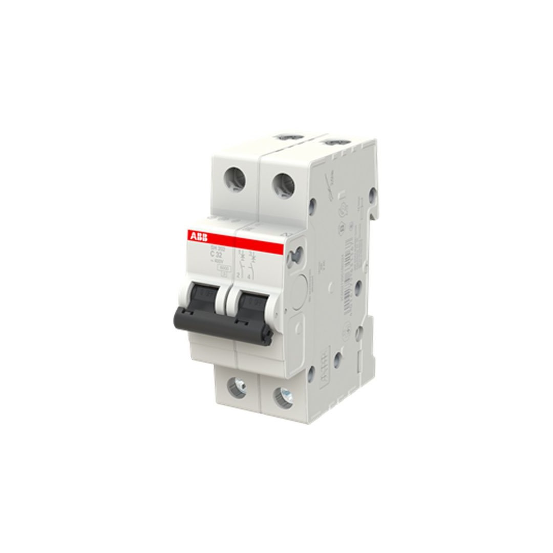 INTERRUPTOR TERMOMAGNETICO 2X32A 4.5KA 230/400V TIPO C DIN BE2CDS242001R0324 ABB1